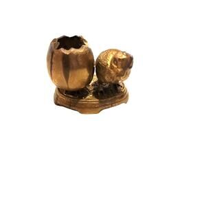 Brass Bird Cracked Egg Toothpick Holder Just Picked Out‎ Whimiscal Kitchen Decor